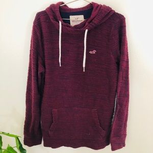 Hollister S red textured pullover hoodie Sweater